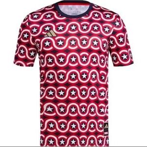 Adidas Marvel Captain‎ America Soccer Jersey Red Shield Tee Size M NWT
